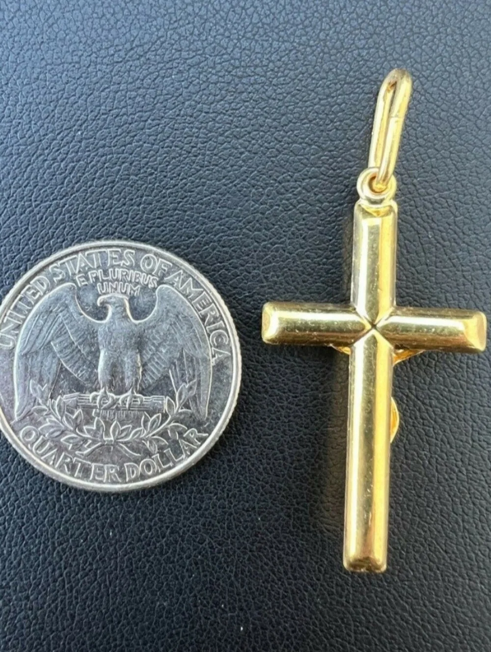 14k Yellow Gold Vermeil 925 Jesus on Cross Crucifix Necklace Pendant NEW